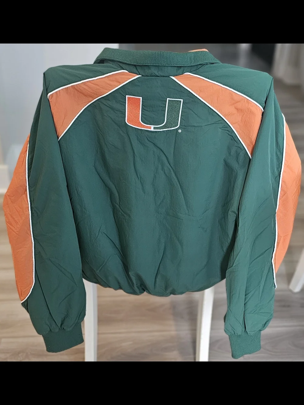 Hollister University of Miami Hurricanes Graphic Windbreaker Jacket Large
